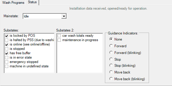 status of a wash point